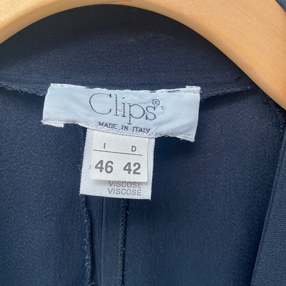 Vintage Clips Italy Sleeveless Long Evening Black Dress Slits Size Italian 46 - Picture 2 of 8